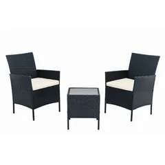 Conjunto De Varanda Arles 3 Peças Preto Just Home Collection