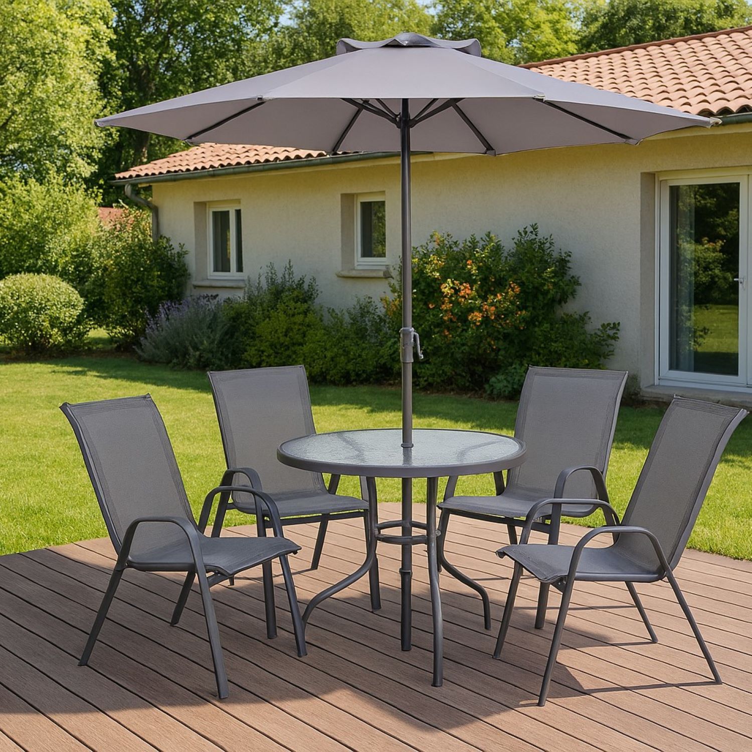 Jogo de Jantar de Terraço Metálico Nairobi 6 Peças | Sodimac