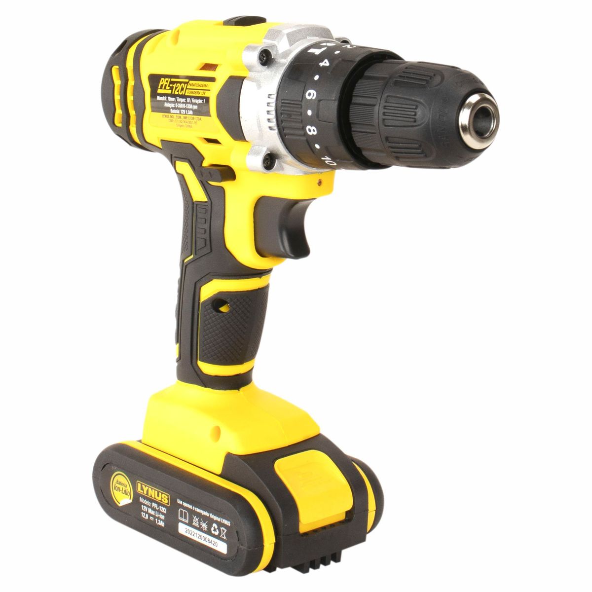 Parafusadeira Furadeira Impacto PFL-12CI com Bateria 12V Lynus, marca Lynus - Foto 2