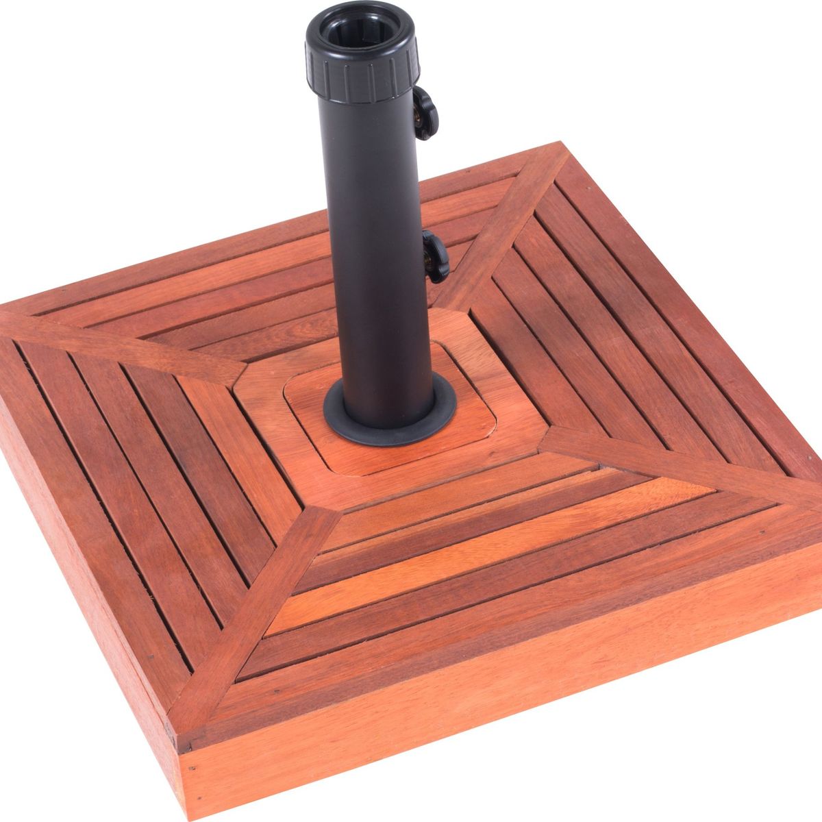 Base para Ombrellone Quadrada em Concreto com Revestimento de Madeira 25kg, marca Belfix - Foto Principal