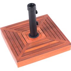 Base para Ombrellone Quadrada em Concreto com Revestimento de Madeira 25kg