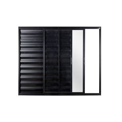 Janela Veneziana Correr 3 Folhas 100x150 Vidro Liso Preto