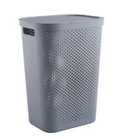 Cesto Roupa Cinza 60Lts