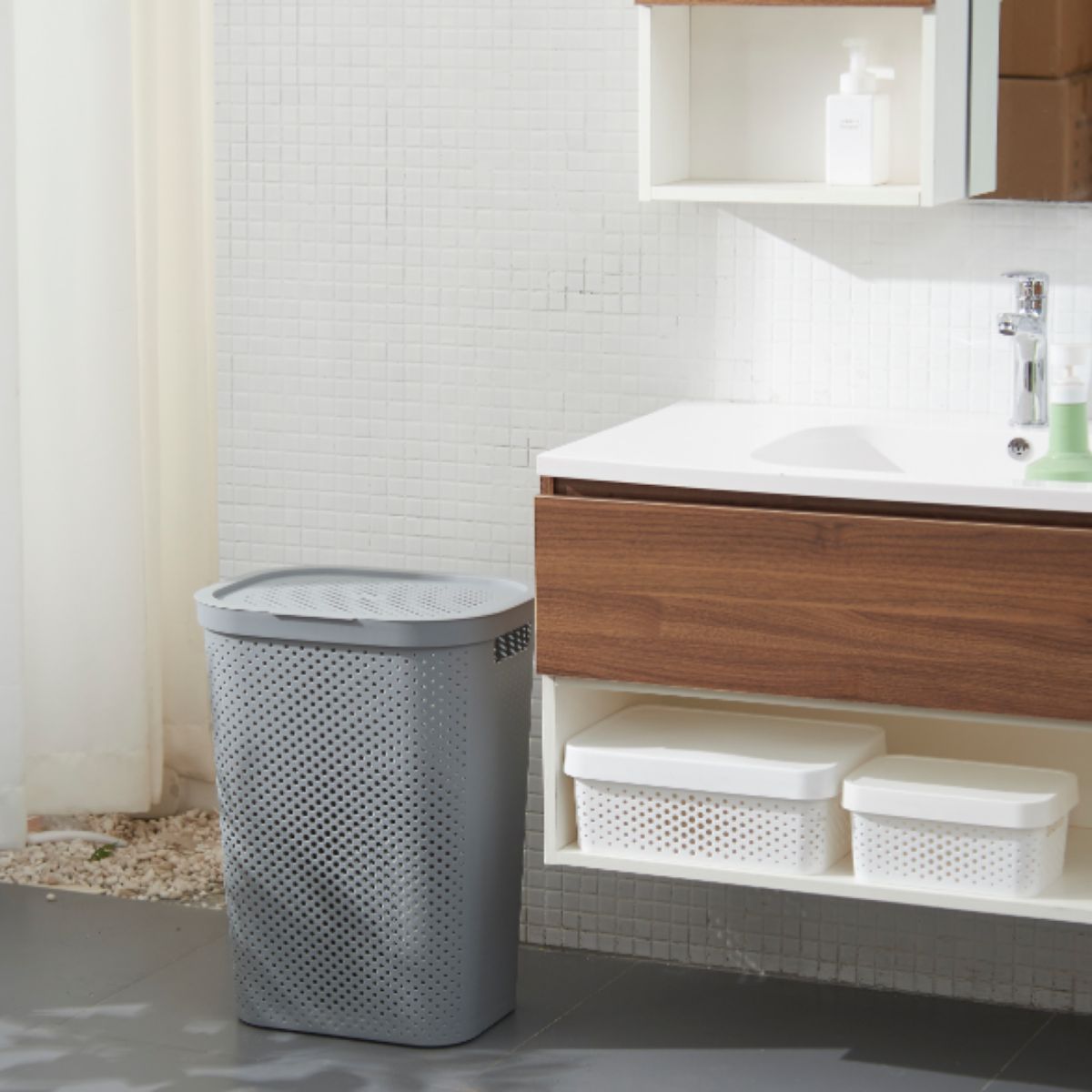 Cesto Roupa Cinza 60Lts, marca Kleine Wolke - Foto 2
