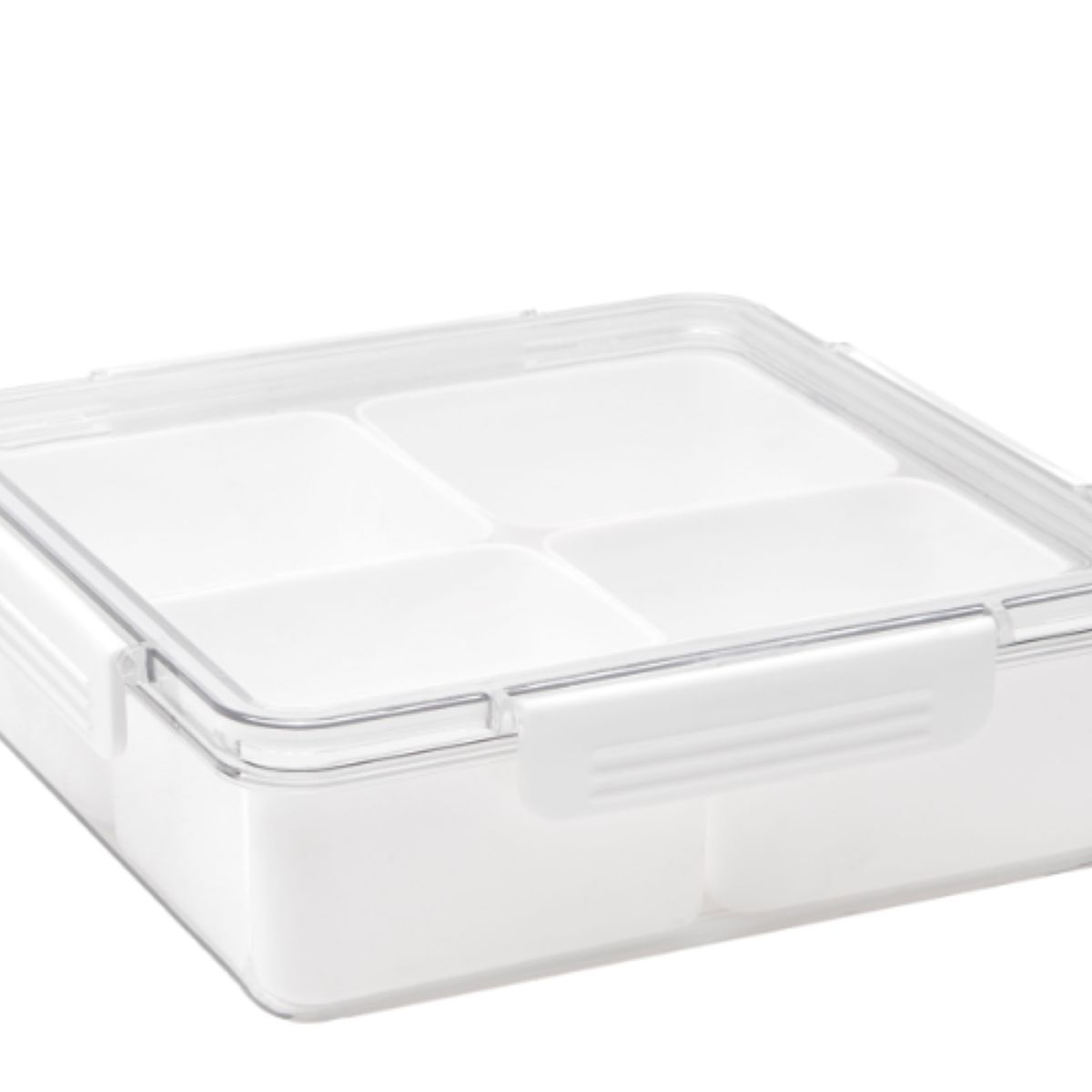 Bandeja Recipiente de 4 Divisorias com Tampa Branco Just Home Collection, marca Just Home Collection - Foto Principal