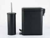 Lixeira Retangular Pedal 5L Com Escova Sanitária