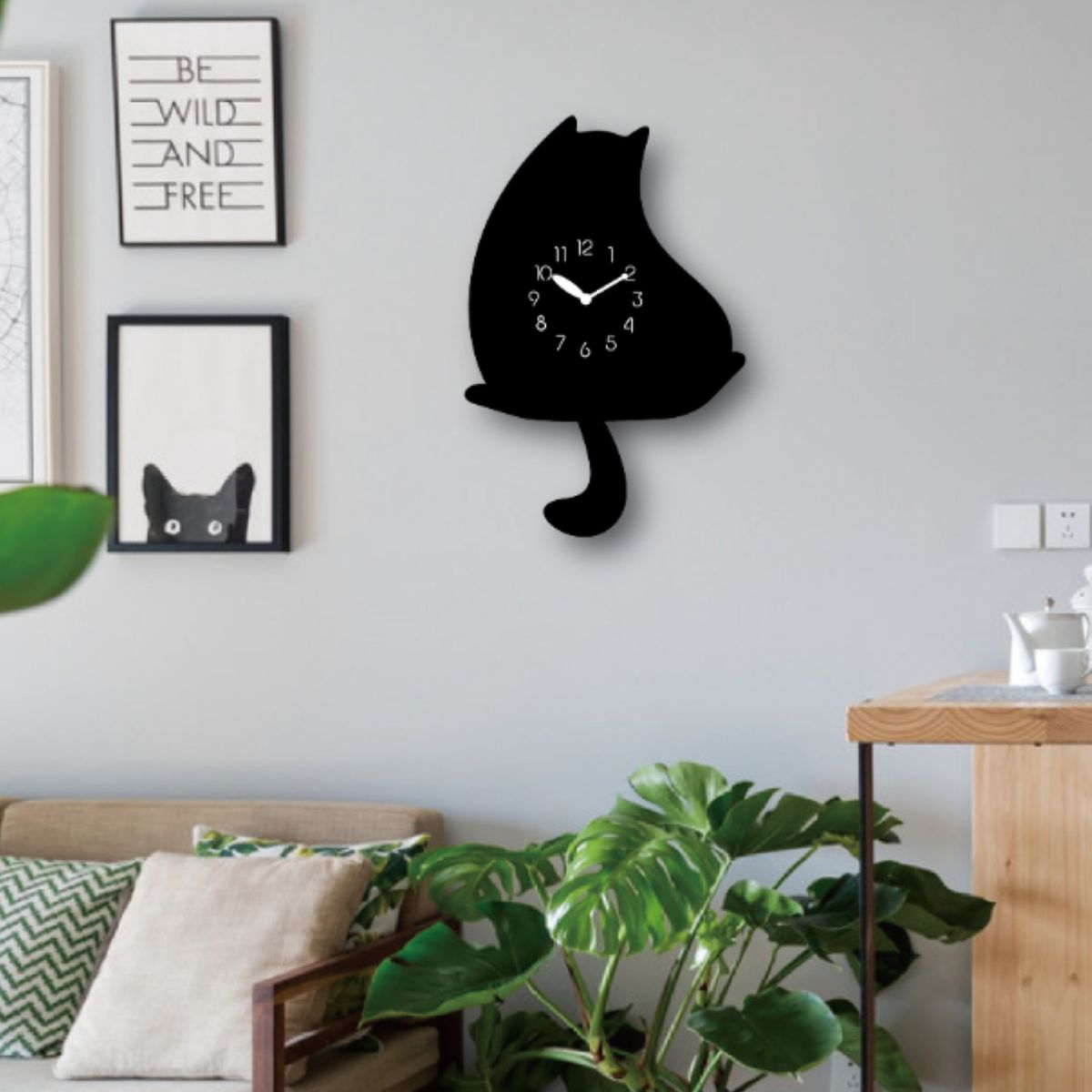 Relógio de Parede Gato Preto Just Home Collection, marca Just Home Collection - Foto 2