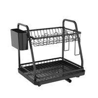 Escorredor Prato De Metal Preto Com 2 Niveis Just Home Collection