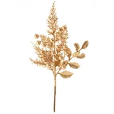 Ramo De Folhas E Bagas 40Cm Dourado