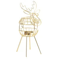 Porta Vela Rena Dourado 22Cm