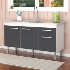 Gabinete de Cozinha 114cm Grafite Fimap
