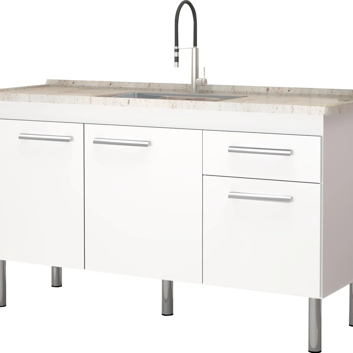 Gabinete de Cozinha 114cm Branco Fimap, marca Fimap - Foto Principal