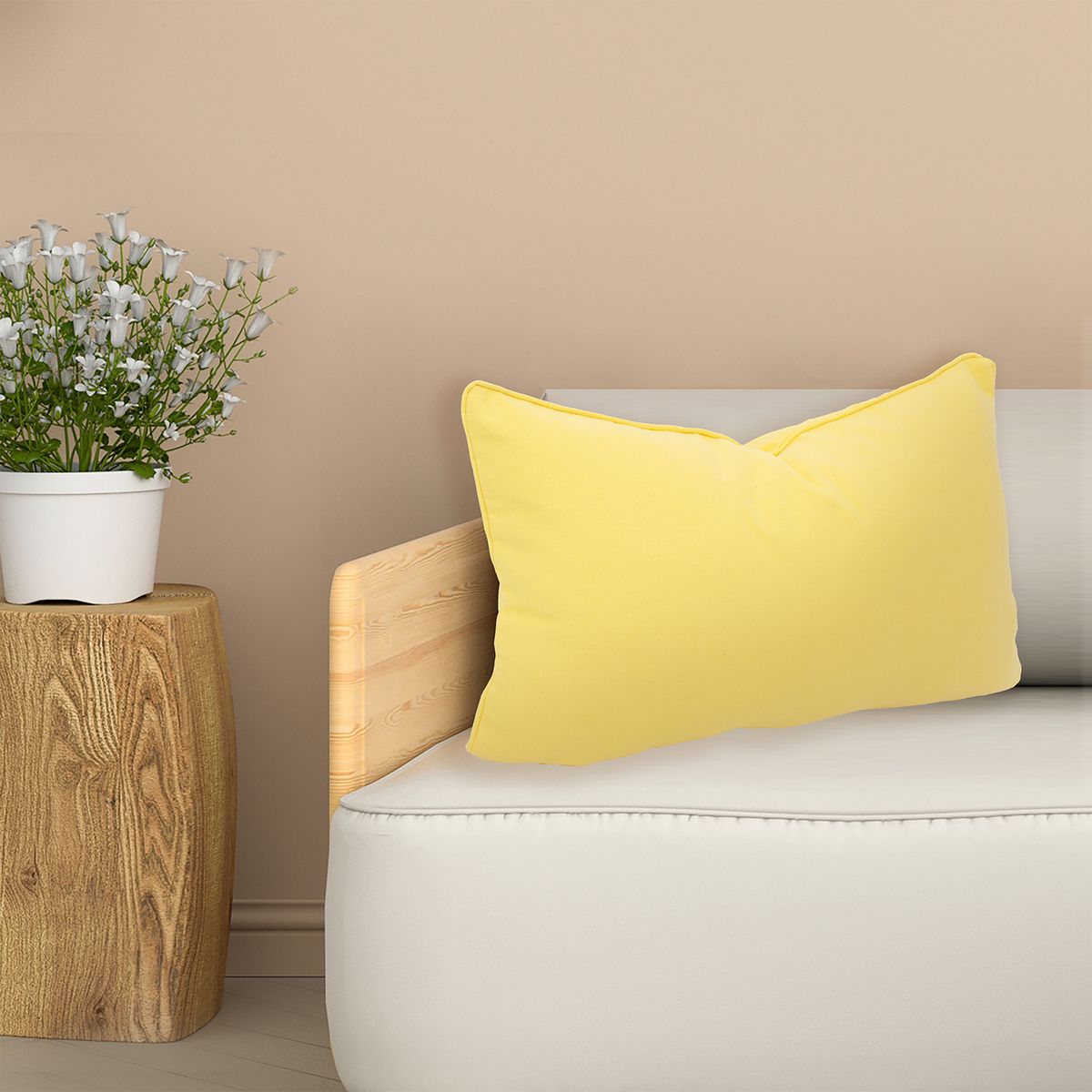Almofada Lisa Clasico 30x50cm Amarela Just Home Collection, marca Just Home Collection - Foto 2
