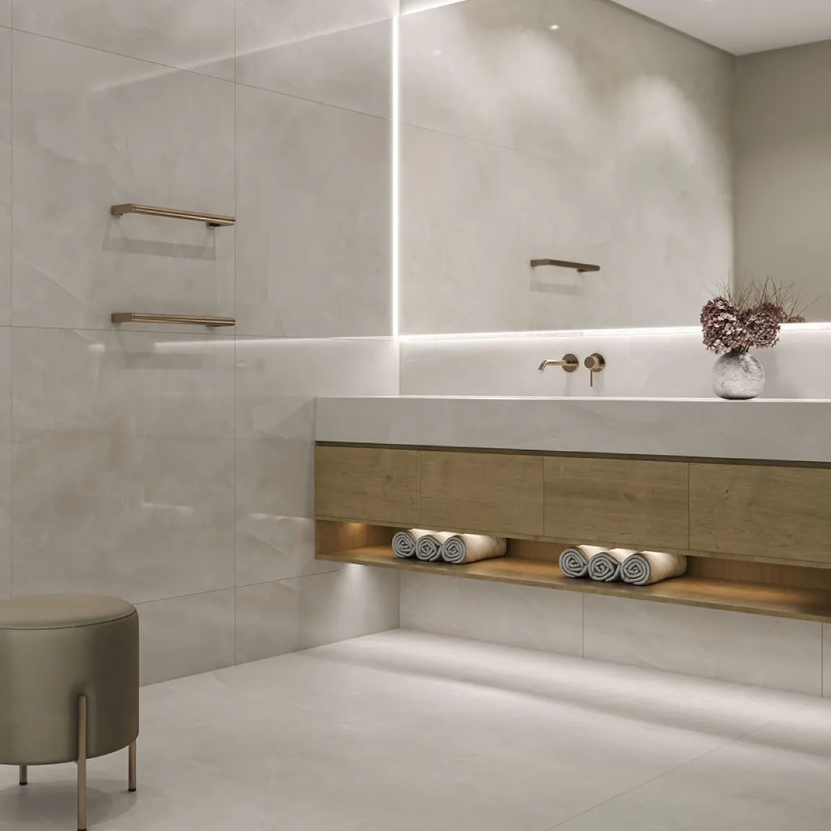 Piso Porcelanato Acetinado Retificado Rosê Interno 80x80cm Dream Cetim Incesa Caixa 2,6m², marca Incesa - Foto 2