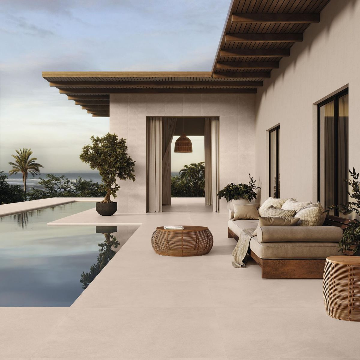Porcelanato Acetinado Esmaltado Bege 60x120cm Portobello Retificado Caixa 1,43m² Oasi Duna Stream, marca Portobello - Foto 2
