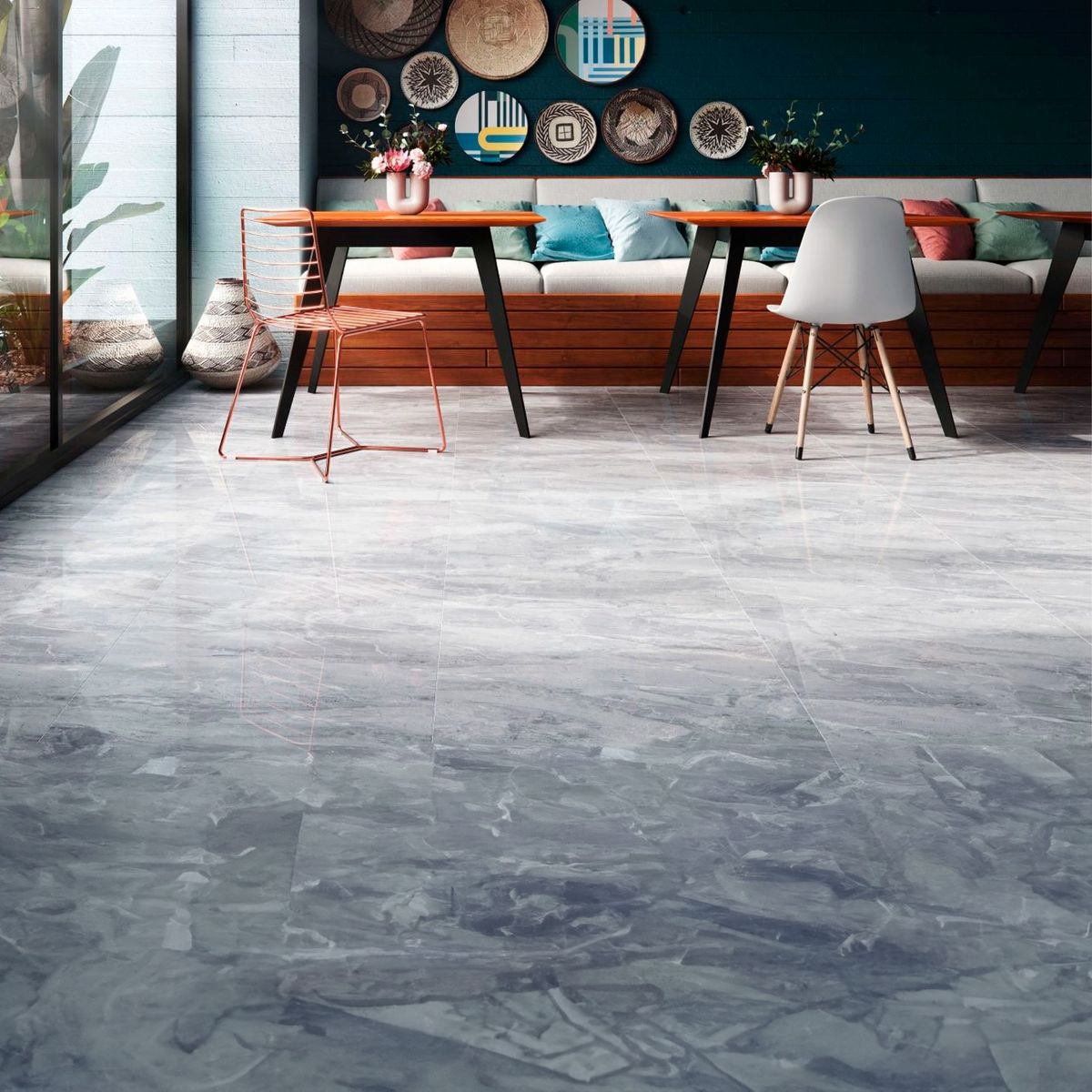 Porcelanato Retificado Polido Interno Cinza Argento Marmo 60x60 Cm Caixa 1,80 M², marca Elizabeth - Foto Principal