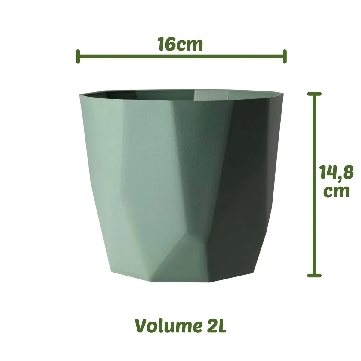 VASO CACHEPOT DIAMANTE, VERDE PASTEL, ., marca  - Foto 2
