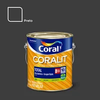 Esmalte Coralit Zero Base Agua Preto Fosco 3.6l Premium para Madeiras e Metais