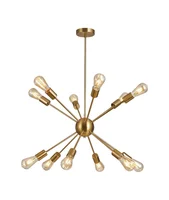 Pendente Sputinik Dourado Com 12 Lampadas