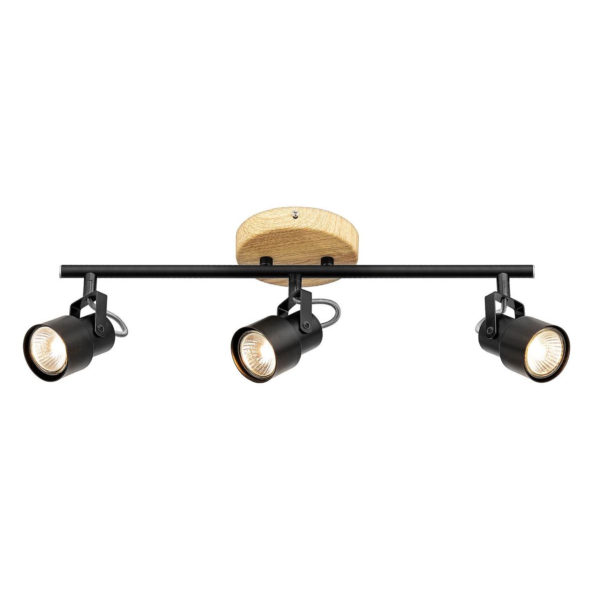 Luminária 3 Spots Trilho De Madeira Gu10, marca Just Home Collection - Foto Principal
