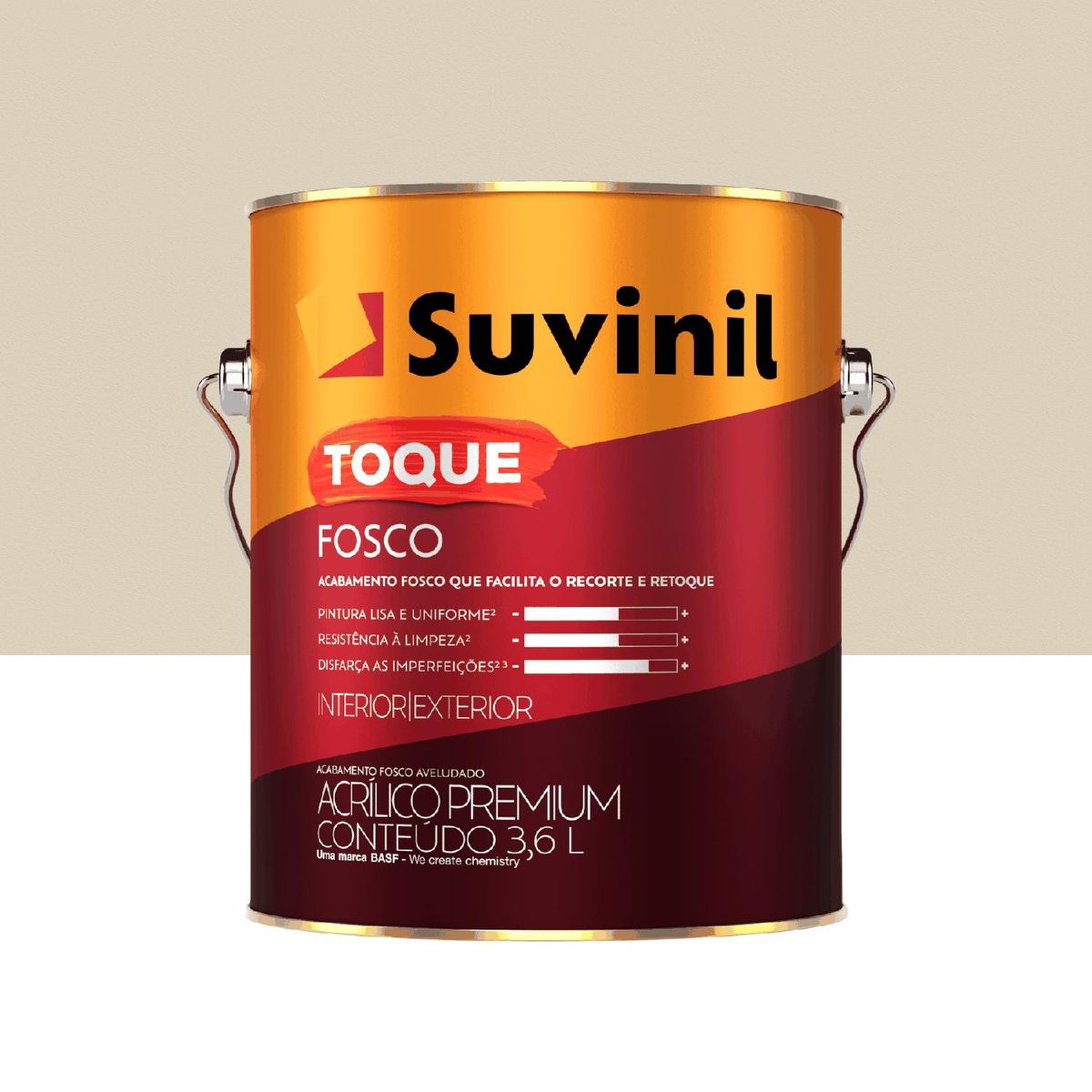 Tinta Acrílica Toque Premium Fosco Interno e Externo Palha 3,6L Suvinil, marca Suvinil - Foto Principal