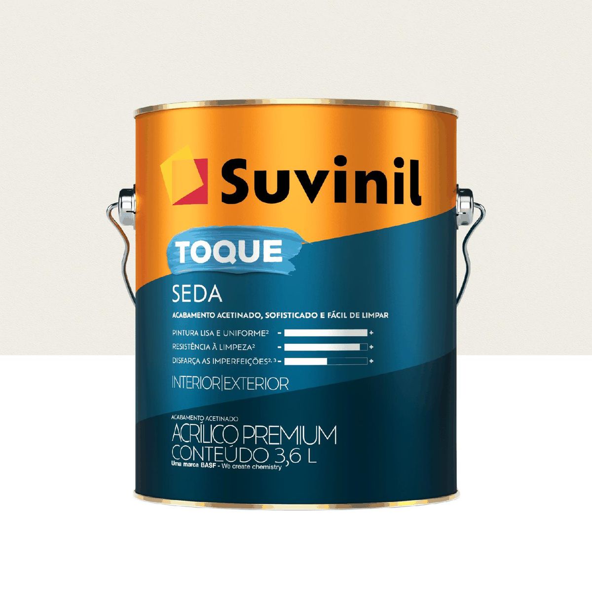 Tinta Acrílica Toque de Seda Premium Acetinado Interno e Externo Branco Neve 3,6L Suvinil, marca Suvinil - Foto Principal