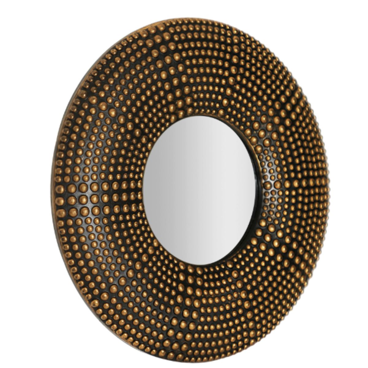 Espelho Decorativo 25cm Redondo Pvc Rebites Dourado Hc, marca Casa Bonita - Foto Principal