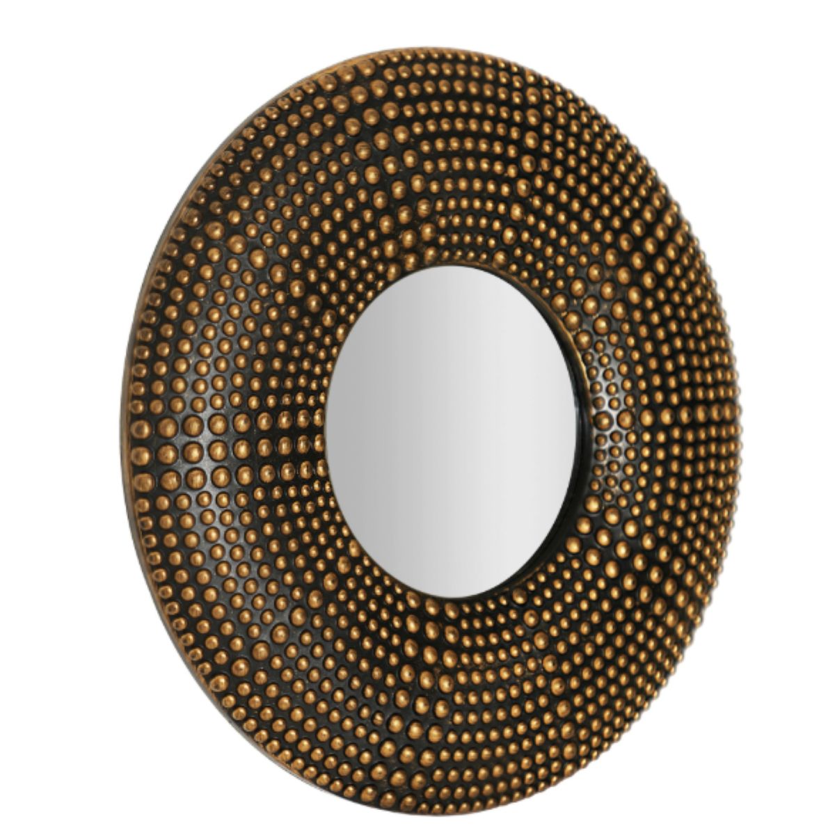 Espelho Decorativo 25cm Redondo Pvc Rebites Dourado Hc, marca Casa Bonita - Foto Principal
