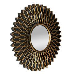 Espelho Decorativo 25cm Red Pvc Mandala Ouro Casa Bonita