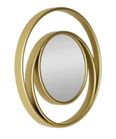 Espelho Decorativo 25cm Redondo Pvc Abstrato Dourado Hc