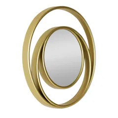 Espelho Decorativo 25cm Redondo Pvc Abstrato Dourado Hc