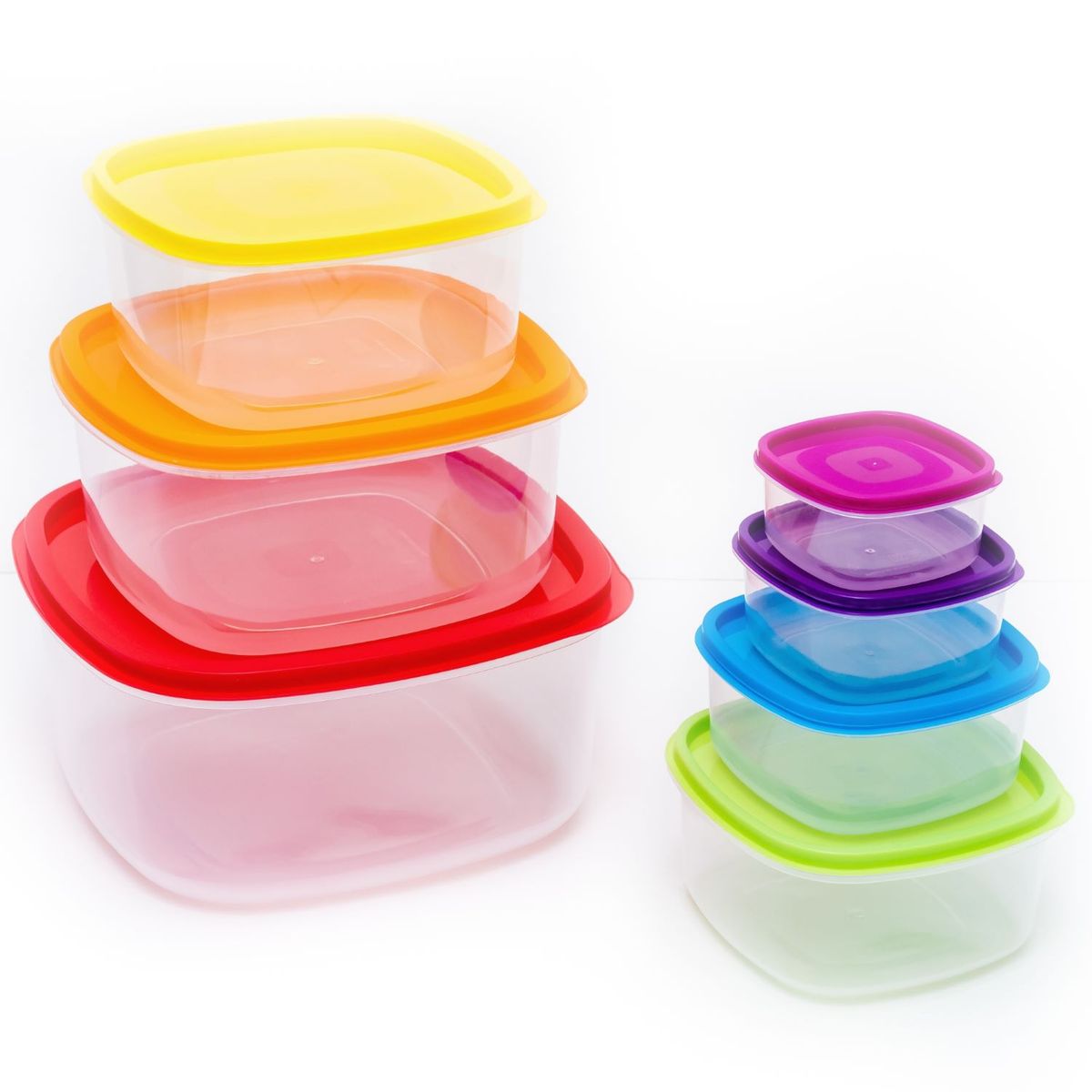 Sb Kit Potes 7 Peças Plastico Colorido Cb, marca Casa Bonita - Foto Principal