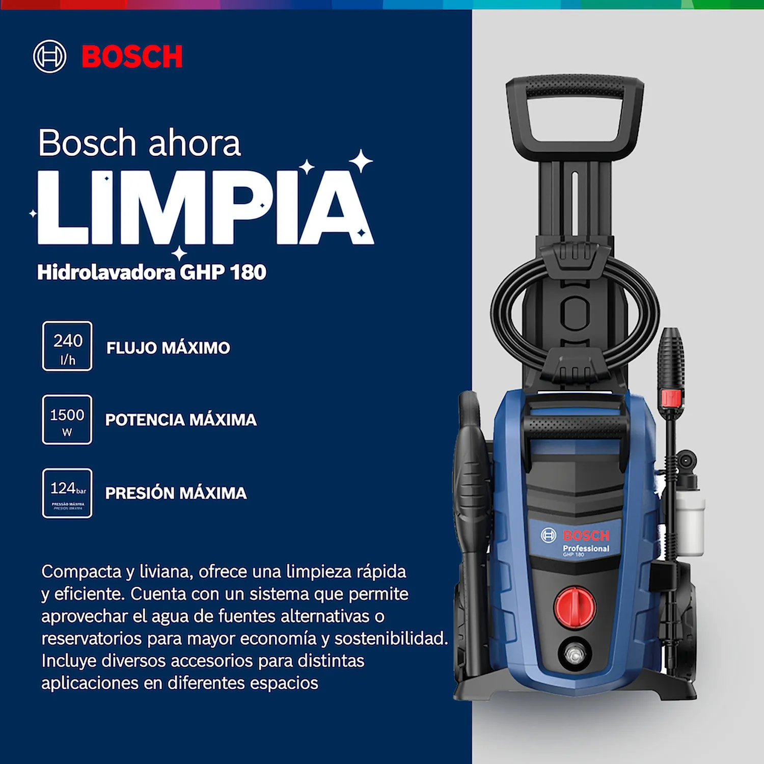 Lavadora de Alta Pressão Ghp 180 1800 Psi/libras 240l/h 1500w 127v