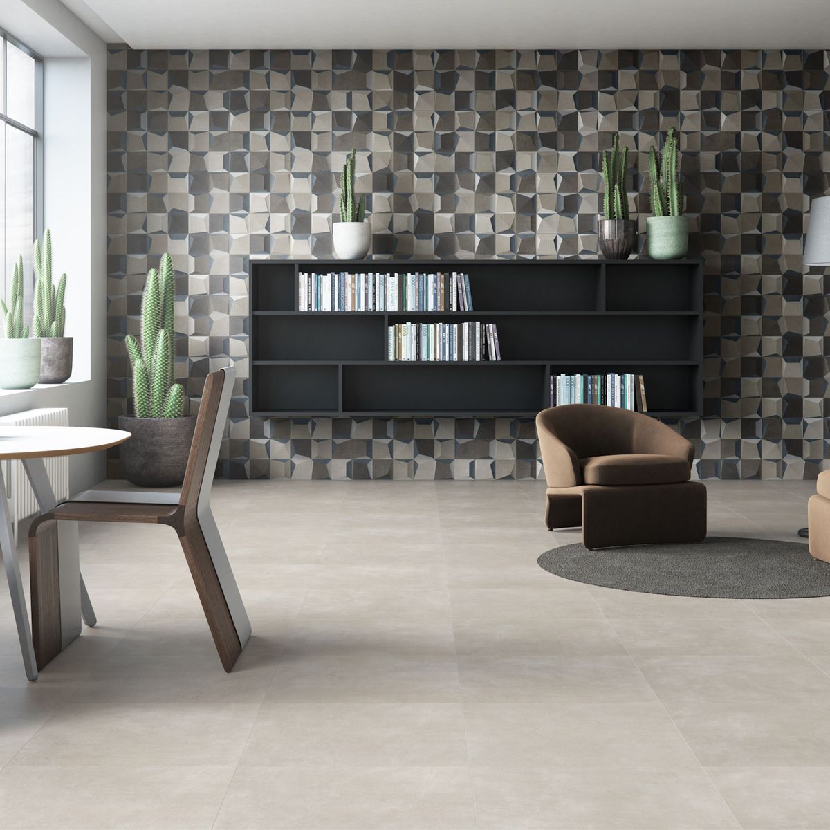 Porcelanato Bold Munari Cimento Acetinado 60x60cm Caixa 1,80, marca Eliane - Foto Principal