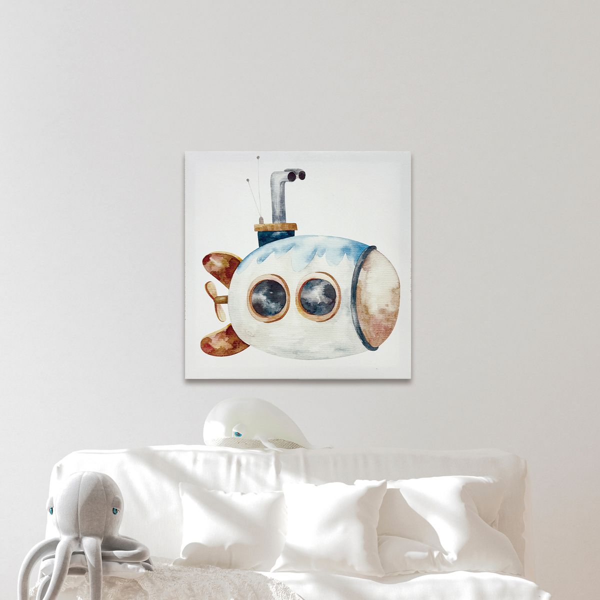 Quadro Infantil Submarino 30x30cm, marca Just Home Collection - Foto 2