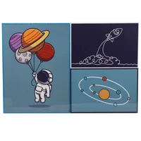 Conjunto 3 Quadros Decorativos Galáxia 60x40cm