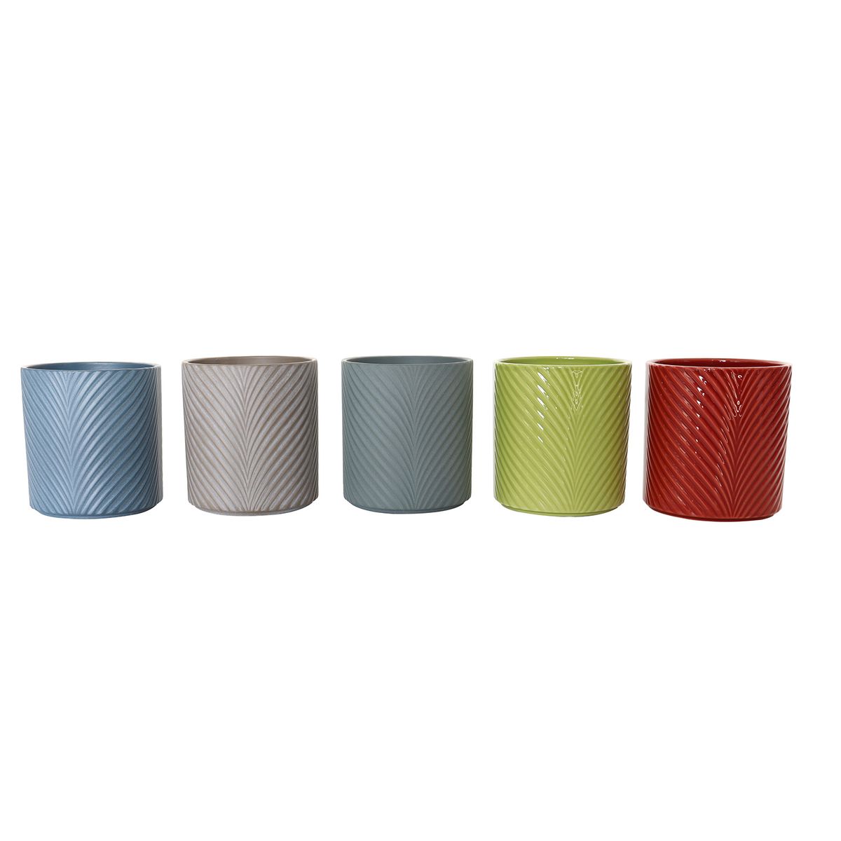 Vaso de Ceramica Flores 13 Cm Folhas, marca Just Home Collection - Foto Principal