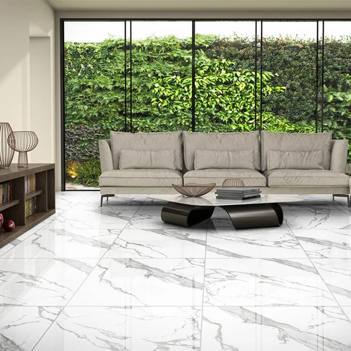 Piso Pr70672 Branco Retificado Polido 70x70cm Rochaforte Caixa 3,43m², marca Cerâmica São José - Foto 2