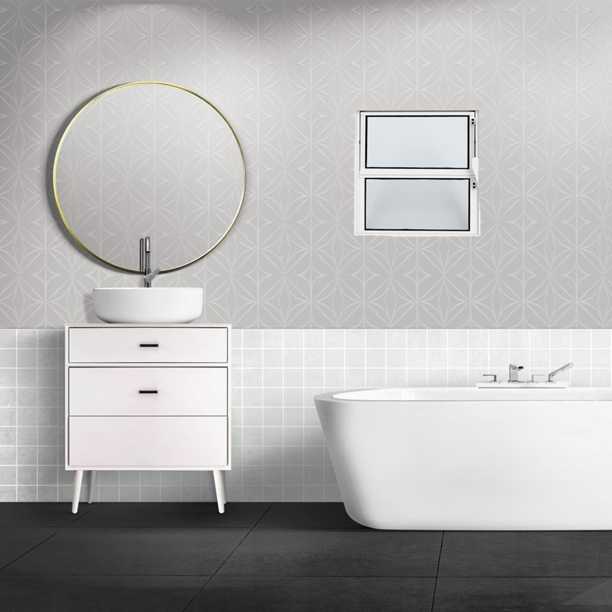 Basculante 1 Seção 40x40 Branco, marca Lux Esquadrias - Foto 2