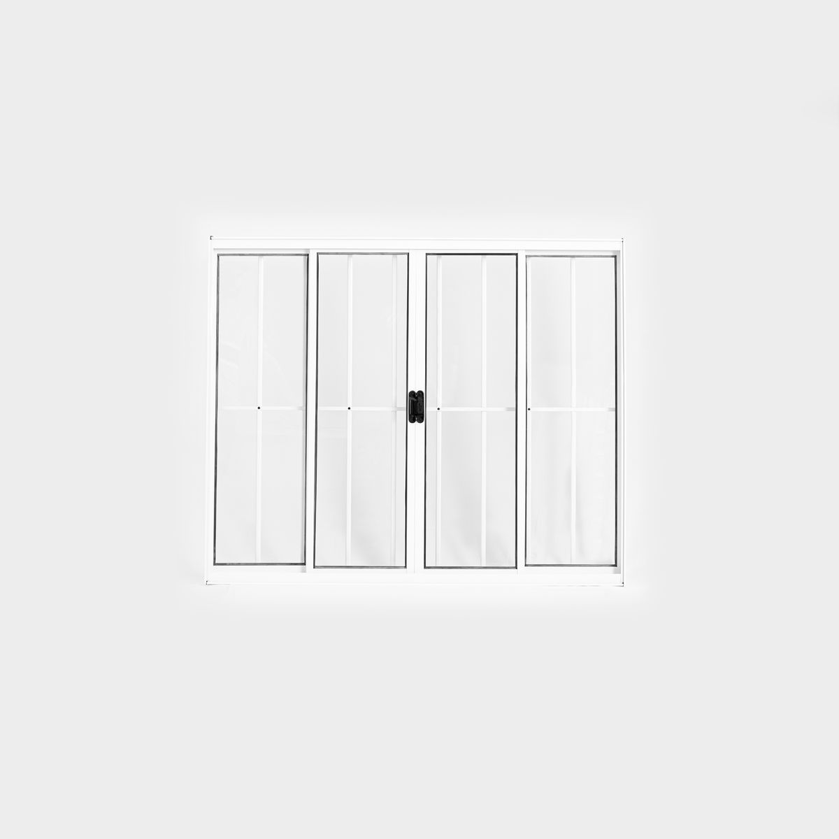 Janela 4  Folhas 100x150 com Grade Branco, marca Lux Esquadrias - Foto Principal
