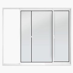 Janela de Correr 2 Folhas Móveis sem Grade Alumínio Branco 100x120cm