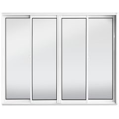 Janela de Correr 4 Folhas sem Grade Alumínio Branco 100x120cm