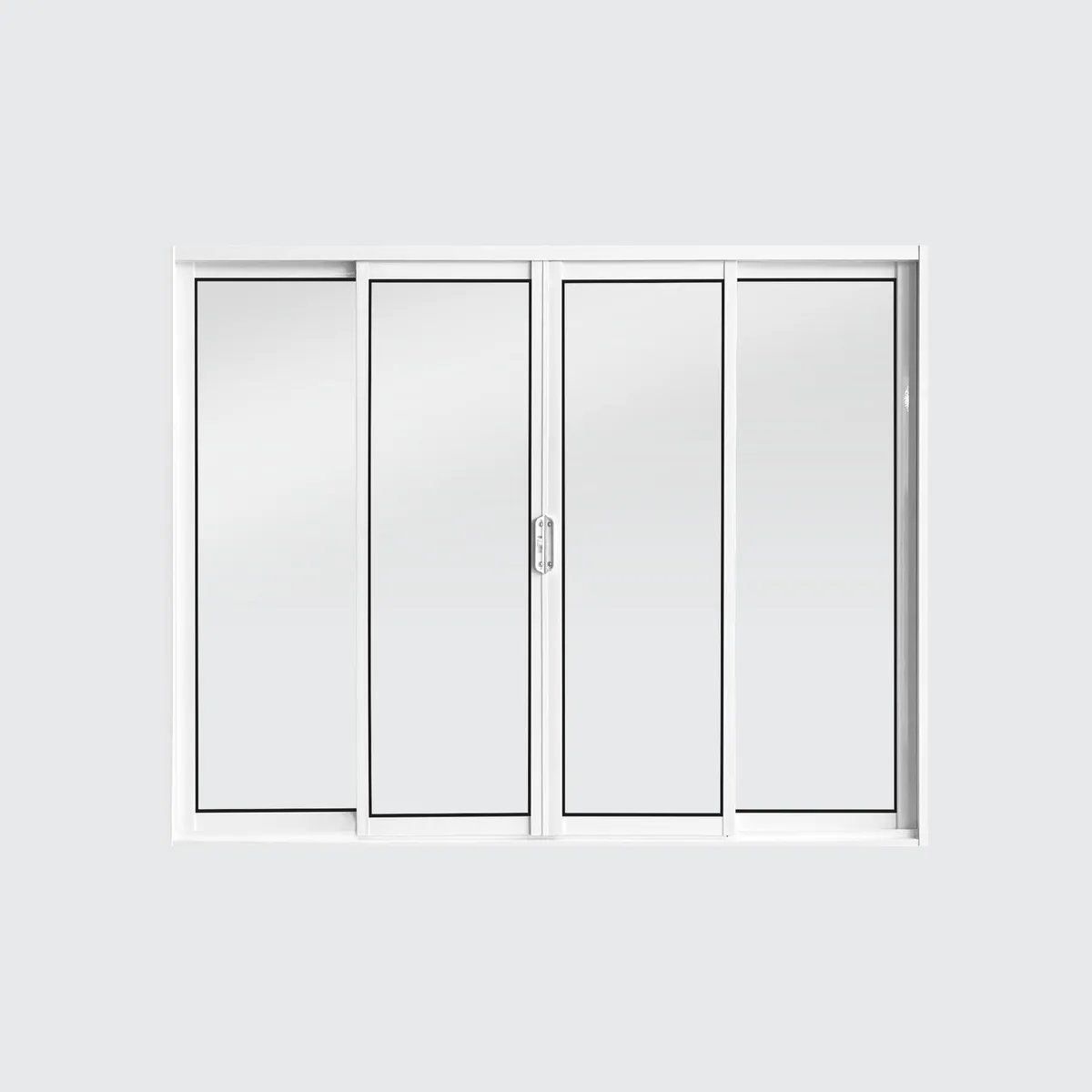 Janela de Correr 2 Folhas Móveis com Grade Alumínio Branco 100x120cm, marca Aluvid - Foto Principal