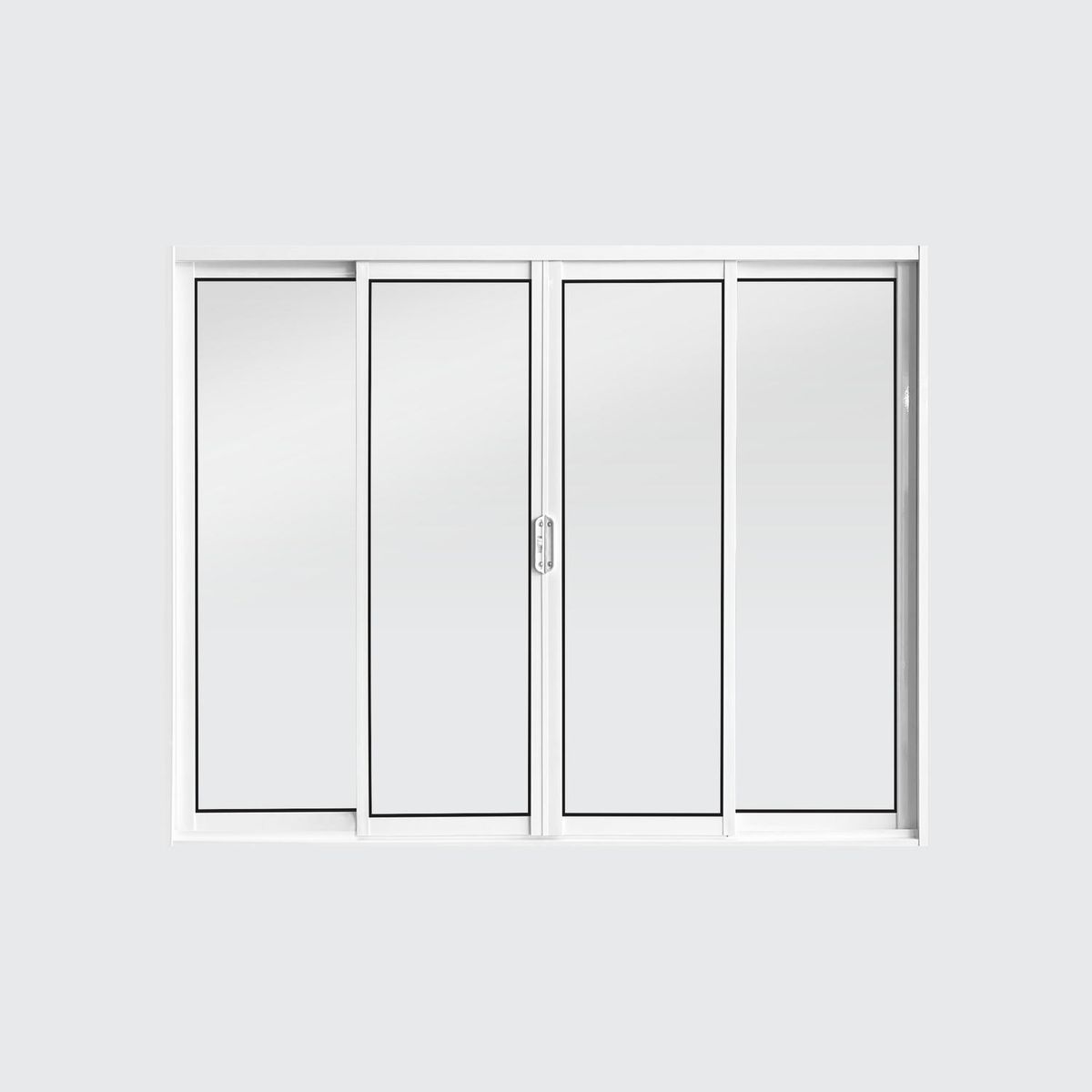 Janela de Correr 2 Folhas Móveis com Grade Alumínio Branco 100x120cm, marca Aluvid - Foto Principal