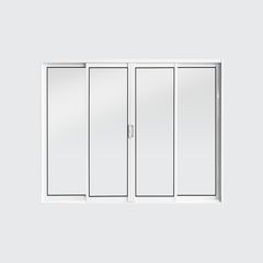 Janela de Correr 2 Folhas Móveis com Grade Alumínio Branco 100x120cm