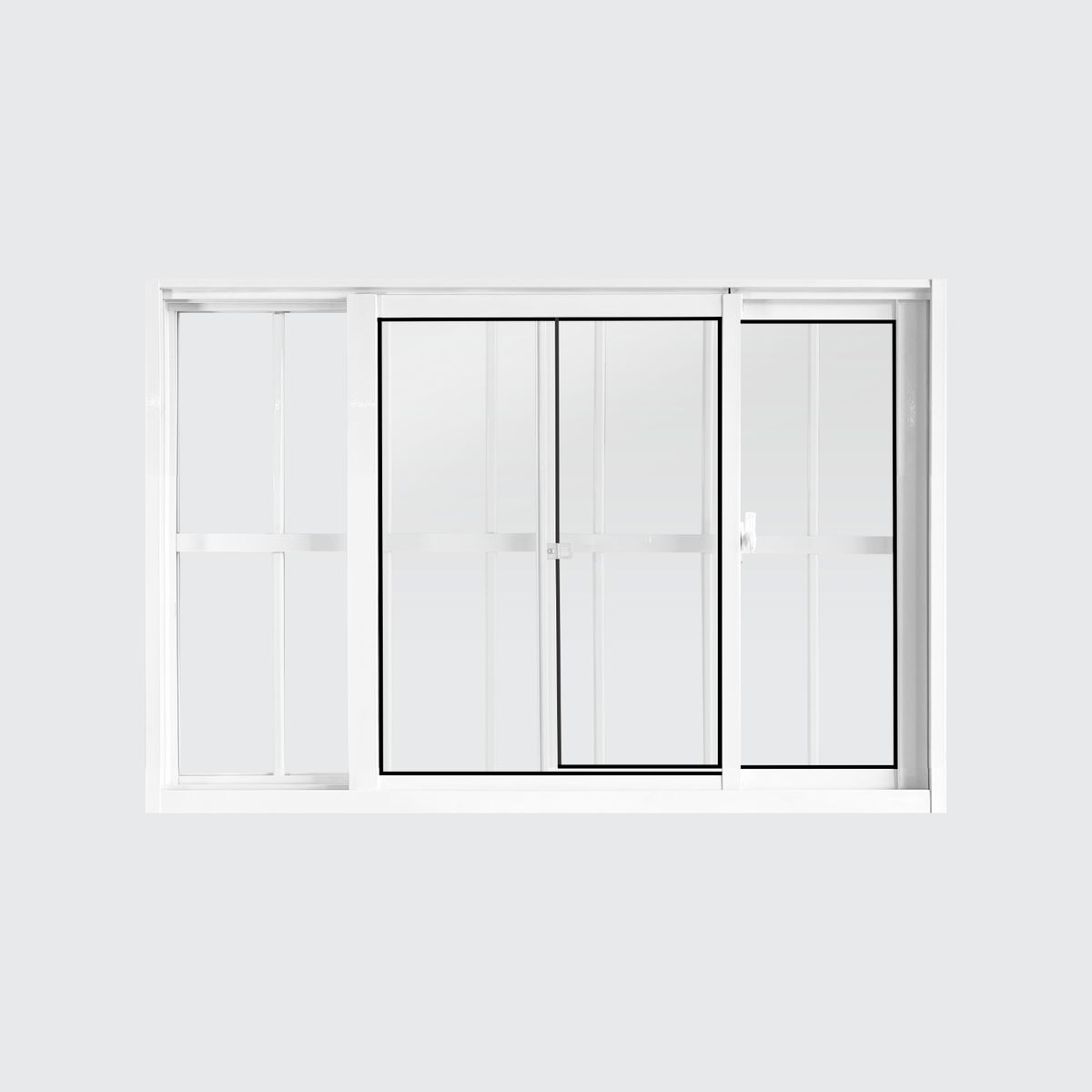Janela de Correr 2 Folhas Móveis com Grade Alumínio Branco 100x150cm, marca  - Foto Principal