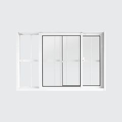 Janela de Correr 2 Folhas Móveis com Grade Alumínio Branco 100x150cm