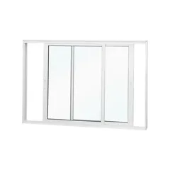 Janela de Correr 2 Folhas Moveis Vidro Liso Branco 100x150