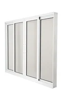 Janela de Correr 4 Folhas 2 Fixas Vidro Liso Branco 100x150