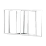 Janela de Correr 3 Folhas Moveis Vidro Liso Branca 100x150